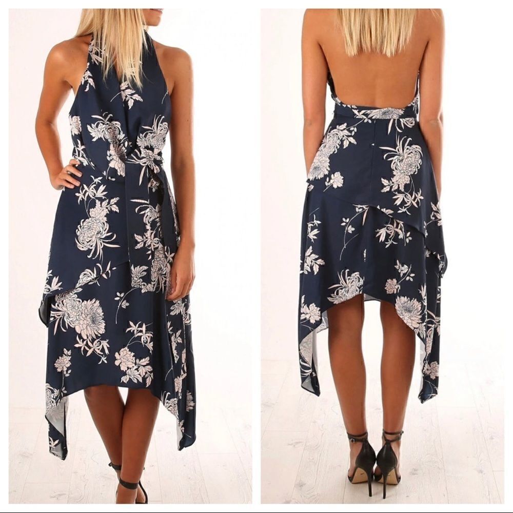 Keepsake The Label NWT Unique No Limits Dress Bloom Print Sz M Wrap Around Belt